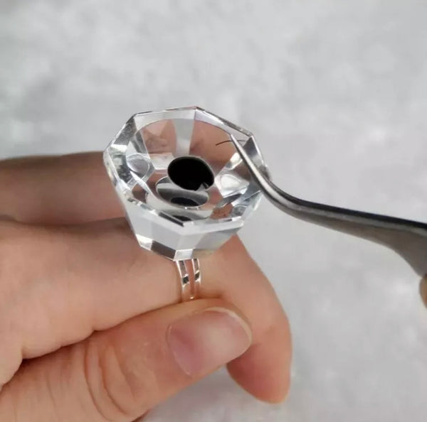 Crystal glue ring